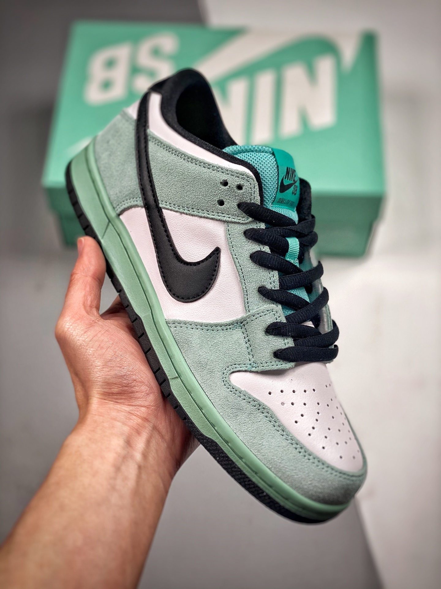 Empuje 2 NK Dunk Low blanco y verde, producción original pura de gran fábrica, fotos reales de estreno, materiales de p…