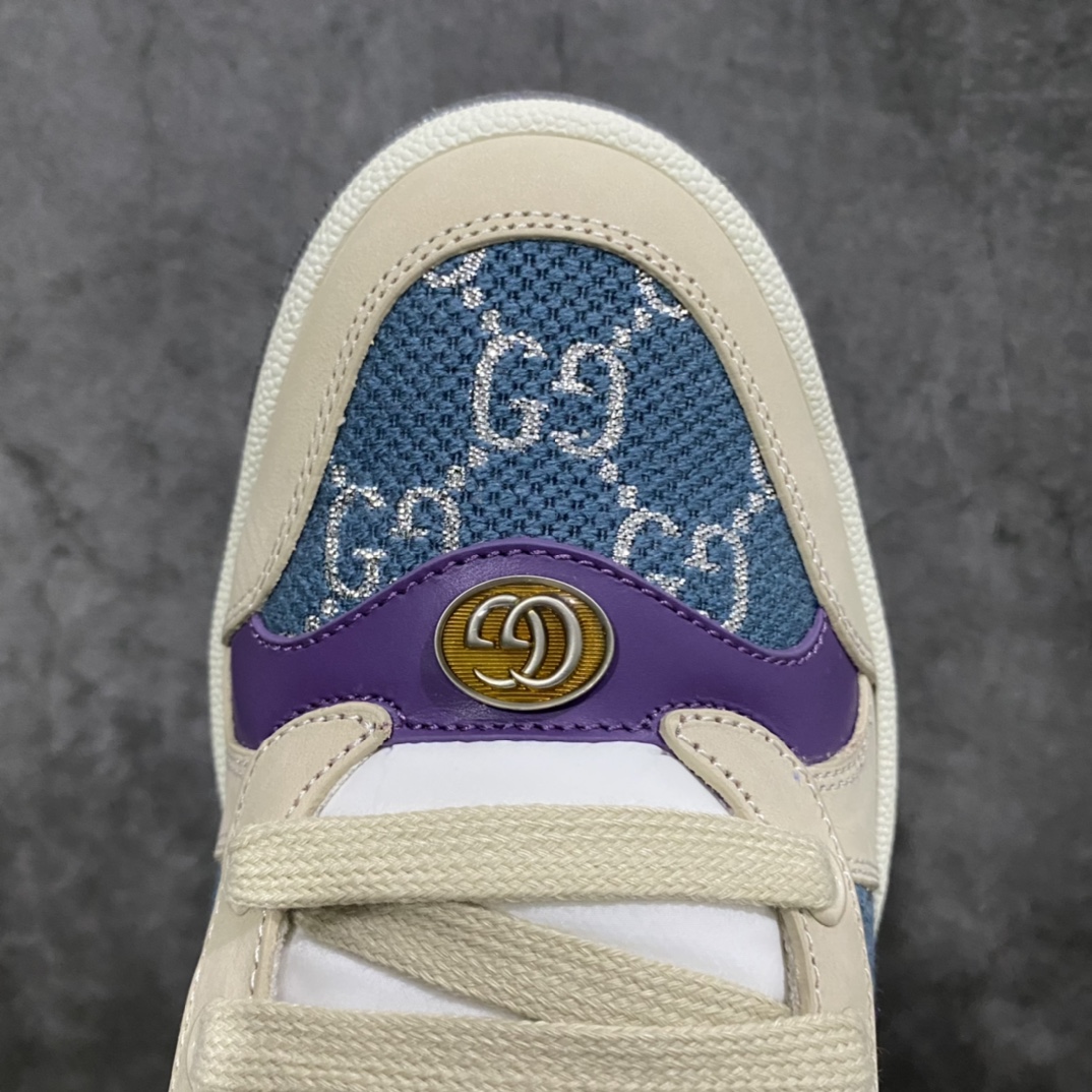 图片[5]-顶级代购版 Gucci做旧小脏鞋 ZP开发 原版开模 金属双G水晶圆柱形标 Gucci原版纹织带 真正水洗布标 鞋面擦色牛皮拼接经典双G布面料，皮面切口全油边封口工艺，原版毛巾布里细腻柔软更舒适透气，垫脚乳胶注塑一体，私模钢印，双色原版TPU大底(下层宽，上层窄) 配进口原版四边封干燥剂、原版18股鞋带，绿色盒子，与专柜配套包装一致 尺码：女34-40 男38-45-选品中心