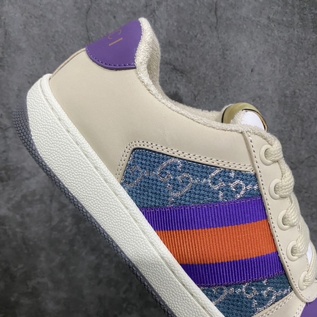 图片[9]-顶级代购版 Gucci做旧小脏鞋 ZP开发 原版开模 金属双G水晶圆柱形标 Gucci原版纹织带 真正水洗布标 鞋面擦色牛皮拼接经典双G布面料，皮面切口全油边封口工艺，原版毛巾布里细腻柔软更舒适透气，垫脚乳胶注塑一体，私模钢印，双色原版TPU大底(下层宽，上层窄) 配进口原版四边封干燥剂、原版18股鞋带，绿色盒子，与专柜配套包装一致 尺码：女34-40 男38-45-选品中心