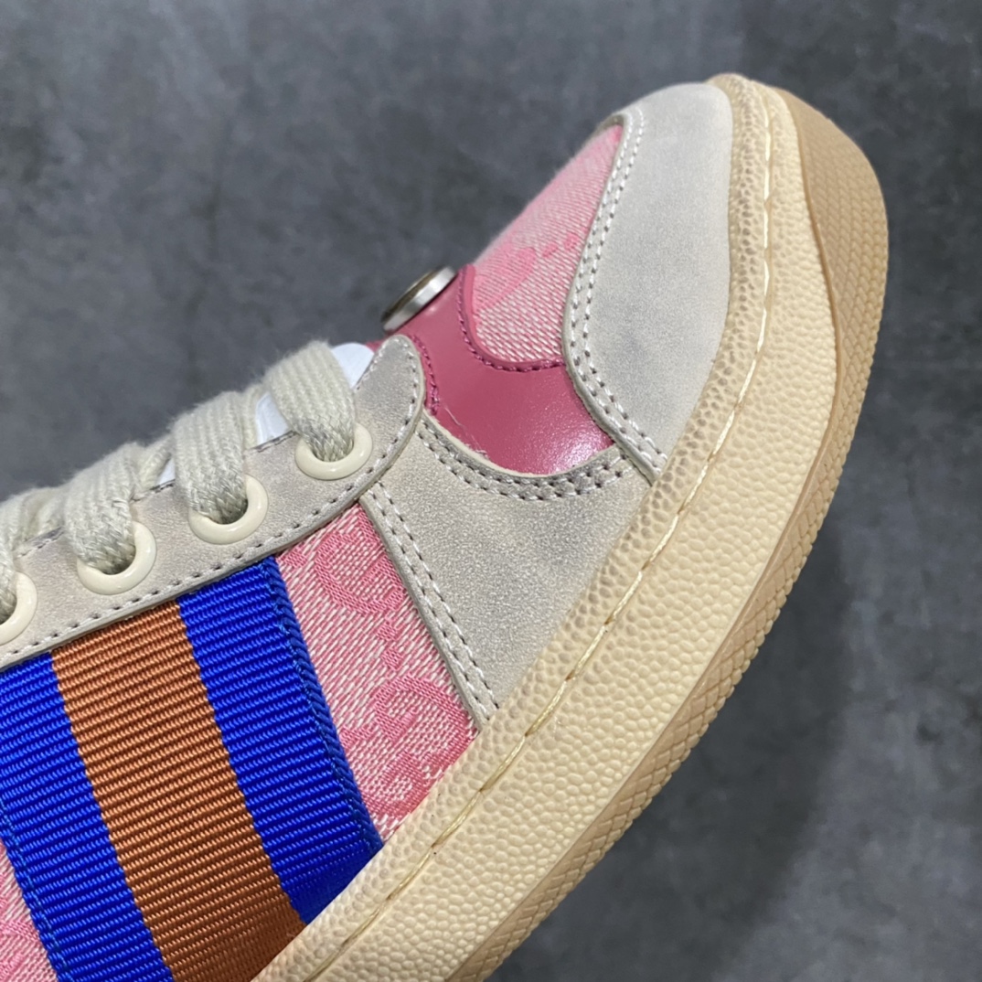 图片[6]-顶级代购版 Gucci做旧小脏鞋 ZP开发 原版开模 金属双G水晶圆柱形标 Gucci原版纹织带 真正水洗布标 鞋面擦色牛皮拼接经典双G布面料，皮面切口全油边封口工艺，原版毛巾布里细腻柔软更舒适透气，垫脚乳胶注塑一体，私模钢印，双色原版TPU大底(下层宽，上层窄) 配进口原版四边封干燥剂、原版18股鞋带，绿色盒子，与专柜配套包装一致 尺码：女34-40 男38-45-选品中心