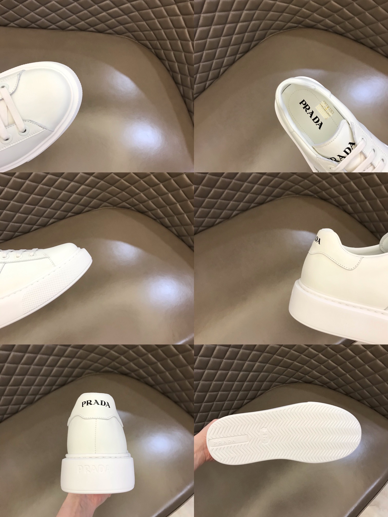 PRADA普拉达   进口雾面牛皮鞋面，头层小牛皮内里P家男士轻质休闲运动鞋