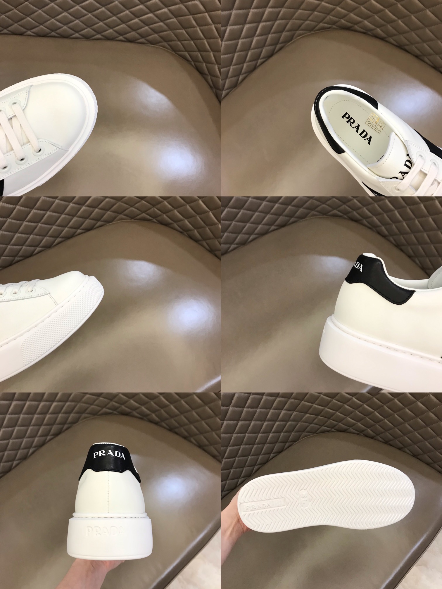 PRADA普拉达   进口雾面牛皮鞋面，头层小牛皮内里P家男士轻质休闲运动鞋