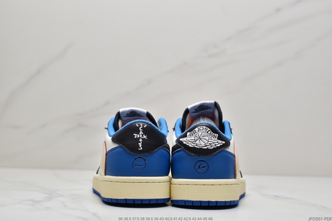 170 Travis Scott x Fragment x Air Jordan 1 Low“Military Blue”闪电倒钩高帮DM7866-140