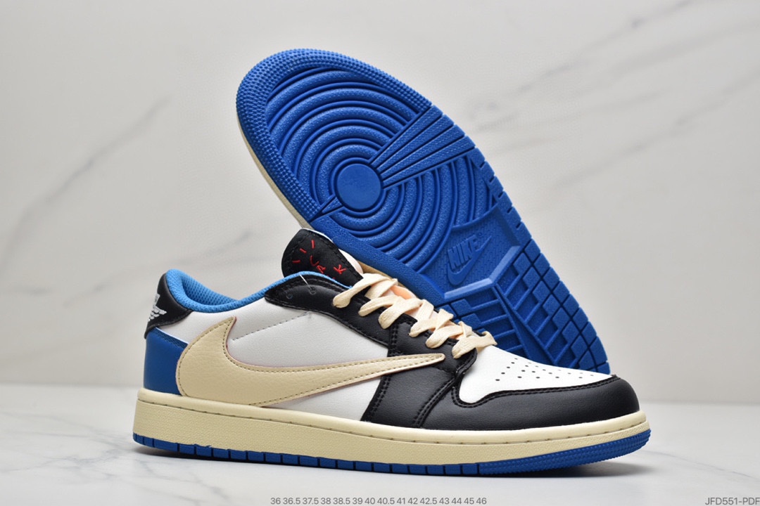 170 Travis Scott x Fragment x Air Jordan 1 Low“Military Blue”闪电倒钩高帮DM7866-140