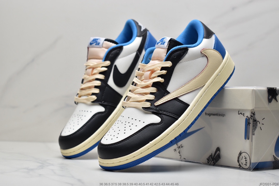 170 Travis Scott x Fragment x Air Jordan 1 Low“Military Blue”闪电倒钩高帮DM7866-140