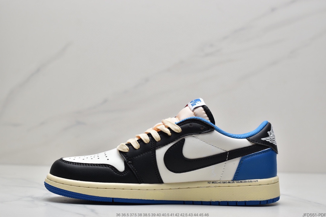 170 Travis Scott x Fragment x Air Jordan 1 Low“Military Blue”闪电倒钩高帮DM7866-140