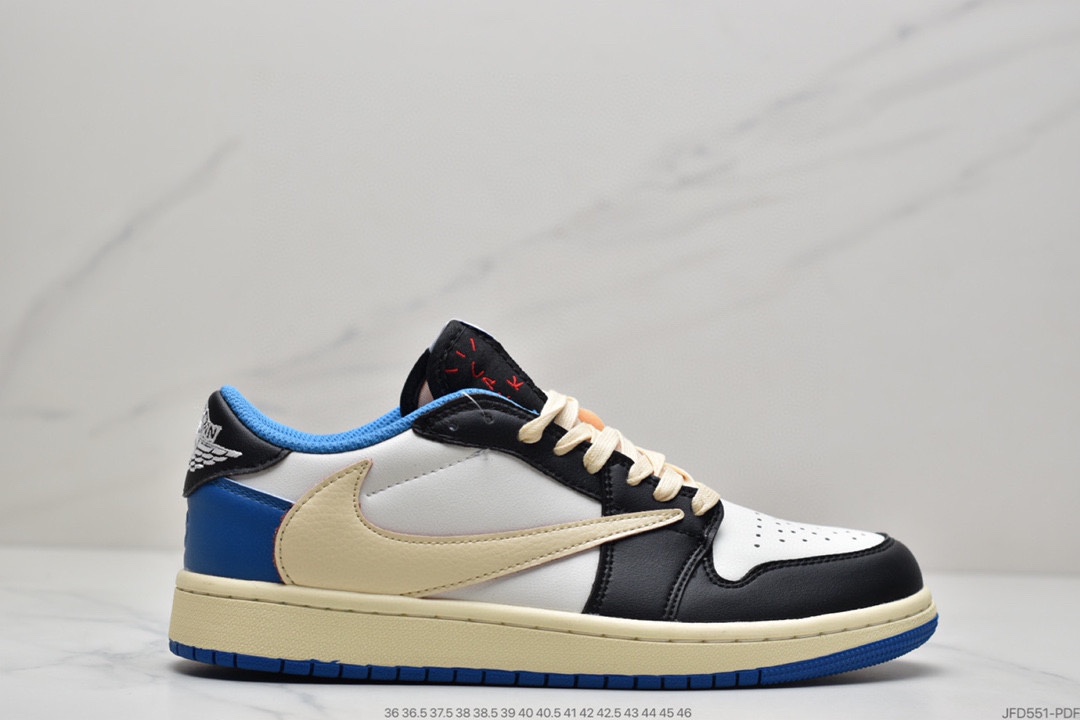 170 Travis Scott x Fragment x Air Jordan 1 Low“Military Blue”闪电倒钩高帮DM7866-140