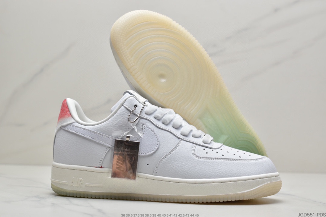 180 耐克 Nike Air Force 1 Low’Got’Em’ 白绿粉寿桃空军一号低帮休闲板鞋DC3287-111