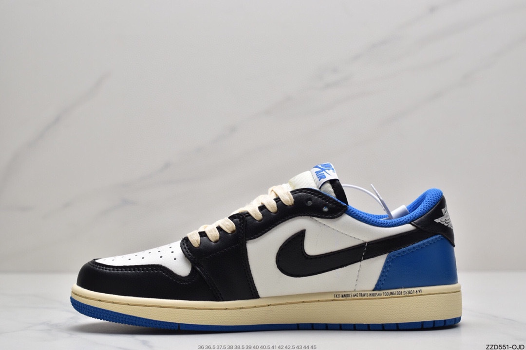 250 Travis Scott x Fragment x Air Jordan 1 Low“Military Blue” 低帮闪电倒勾 DM7866-140