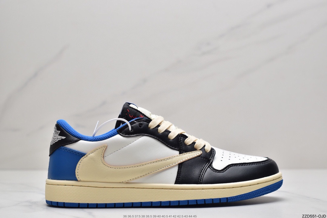 250 Travis Scott x Fragment x Air Jordan 1 Low“Military Blue” 低帮闪电倒勾 DM7866-140