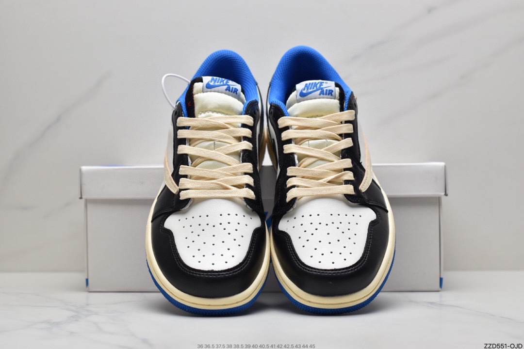 250 Travis Scott x Fragment x Air Jordan 1 Low“Military Blue” 低帮闪电倒勾 DM7866-140
