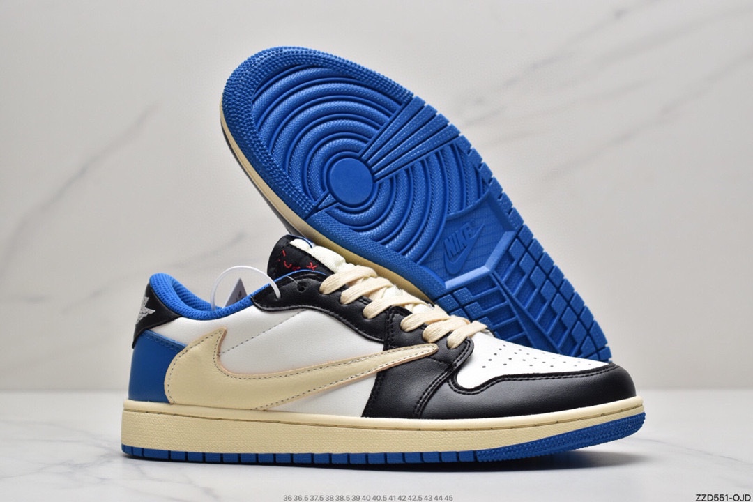 250 Travis Scott x Fragment x Air Jordan 1 Low“Military Blue” 低帮闪电倒勾 DM7866-140