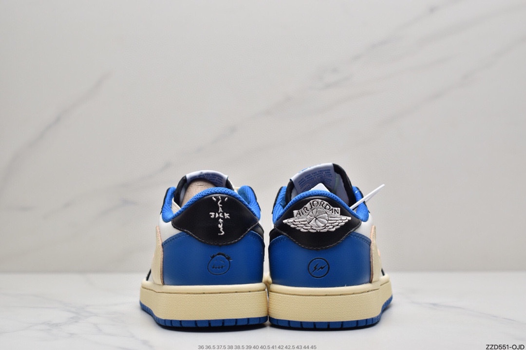 250 Travis Scott x Fragment x Air Jordan 1 Low“Military Blue” 低帮闪电倒勾 DM7866-140