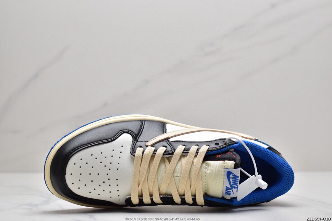250 Travis Scott x Fragment x Air Jordan 1 Low“Military Blue” 低帮闪电倒勾 DM7866-140