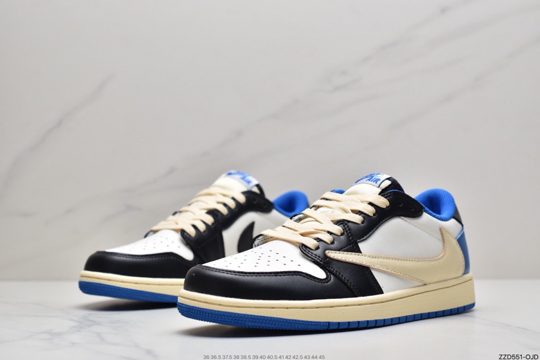 250 Travis Scott x Fragment x Air Jordan 1 Low“Military Blue” 低帮闪电倒勾 DM7866-140