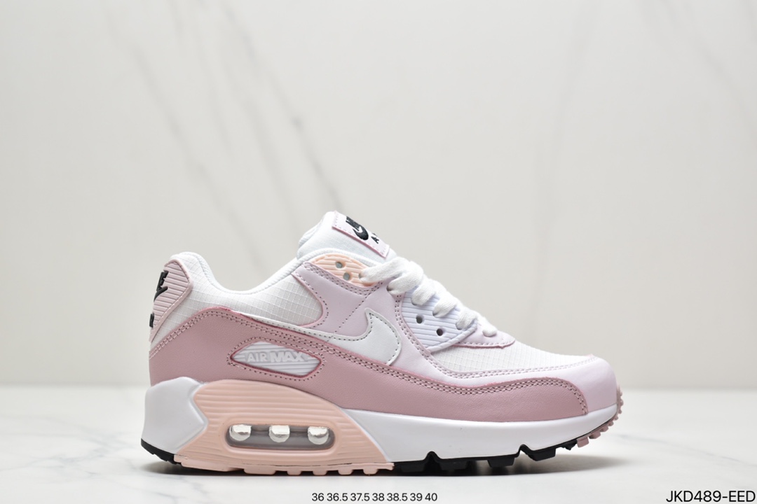160 耐克Nike Air Max 90淡粉白粉樱花粉增高气垫跑鞋CV8819-100