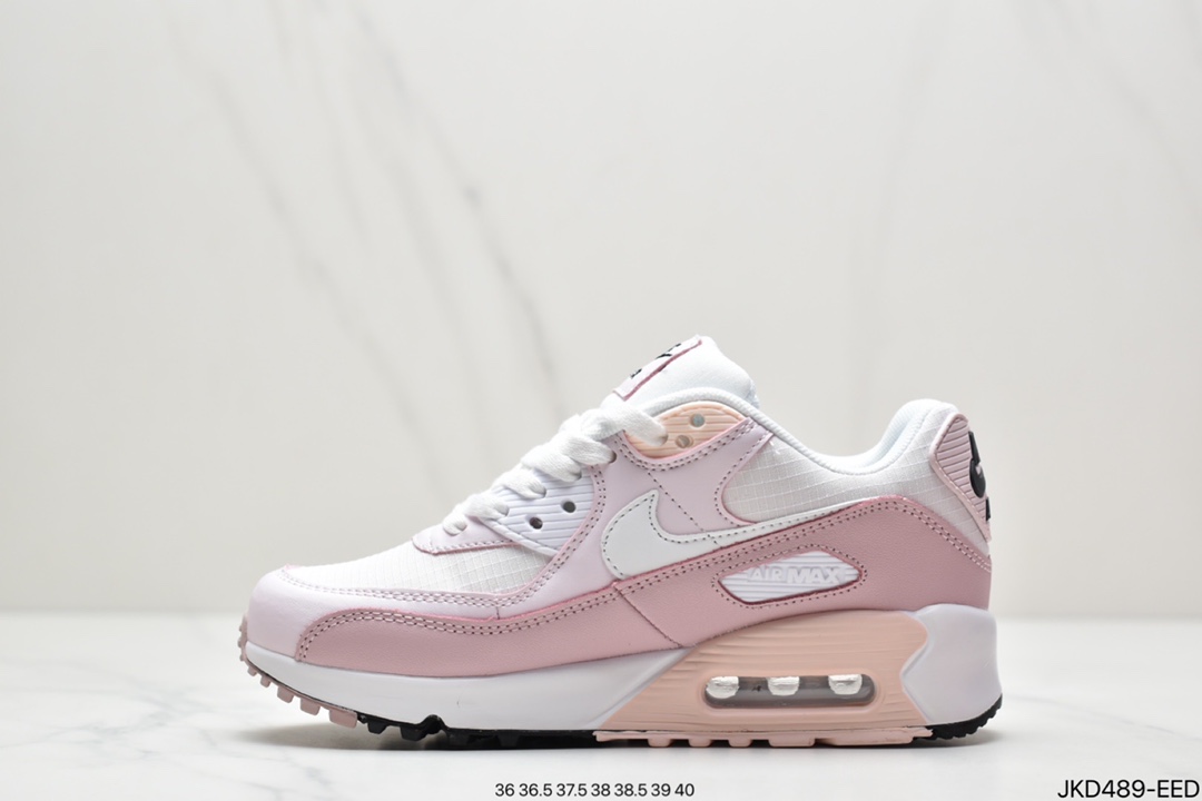160 耐克Nike Air Max 90淡粉白粉樱花粉增高气垫跑鞋CV8819-100