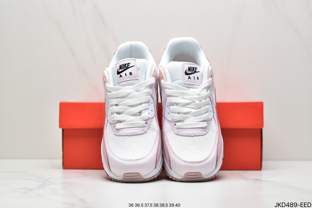 160 耐克Nike Air Max 90淡粉白粉樱花粉增高气垫跑鞋CV8819-100