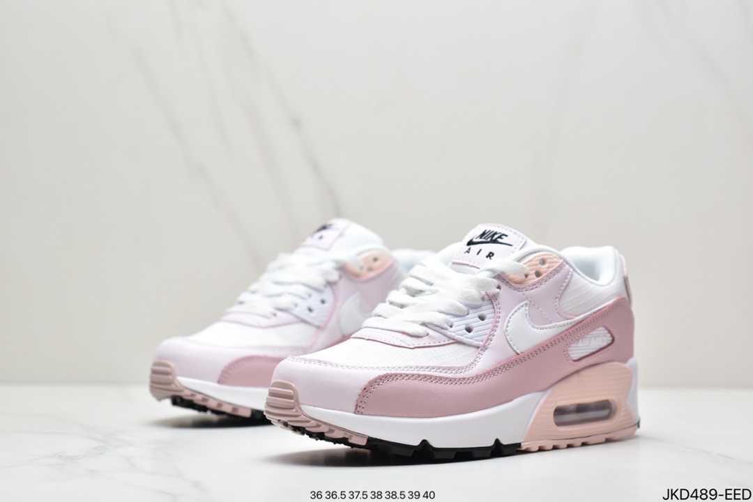 160 耐克Nike Air Max 90淡粉白粉樱花粉增高气垫跑鞋CV8819-100