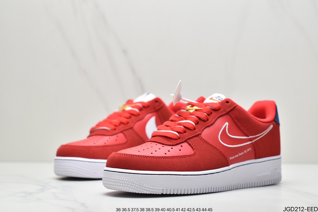 180 Nike Air Force 1 Low 麂皮灰红 DB3597-100 空军一号低帮