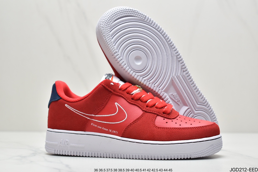 180 Nike Air Force 1 Low 麂皮灰红 DB3597-100 空军一号低帮