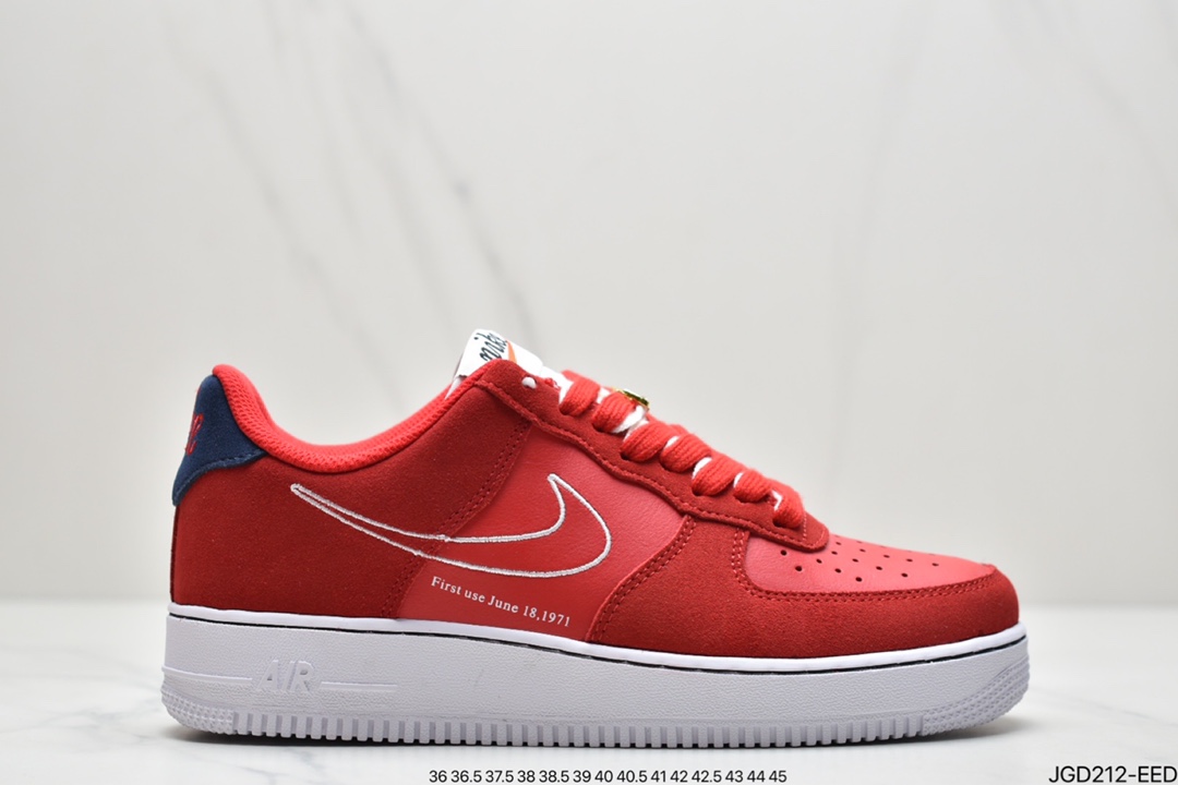 180 Nike Air Force 1 Low 麂皮灰红 DB3597-100 空军一号低帮