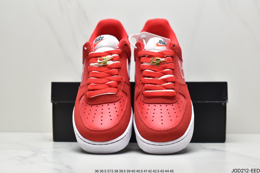 180 Nike Air Force 1 Low 麂皮灰红 DB3597-100 空军一号低帮