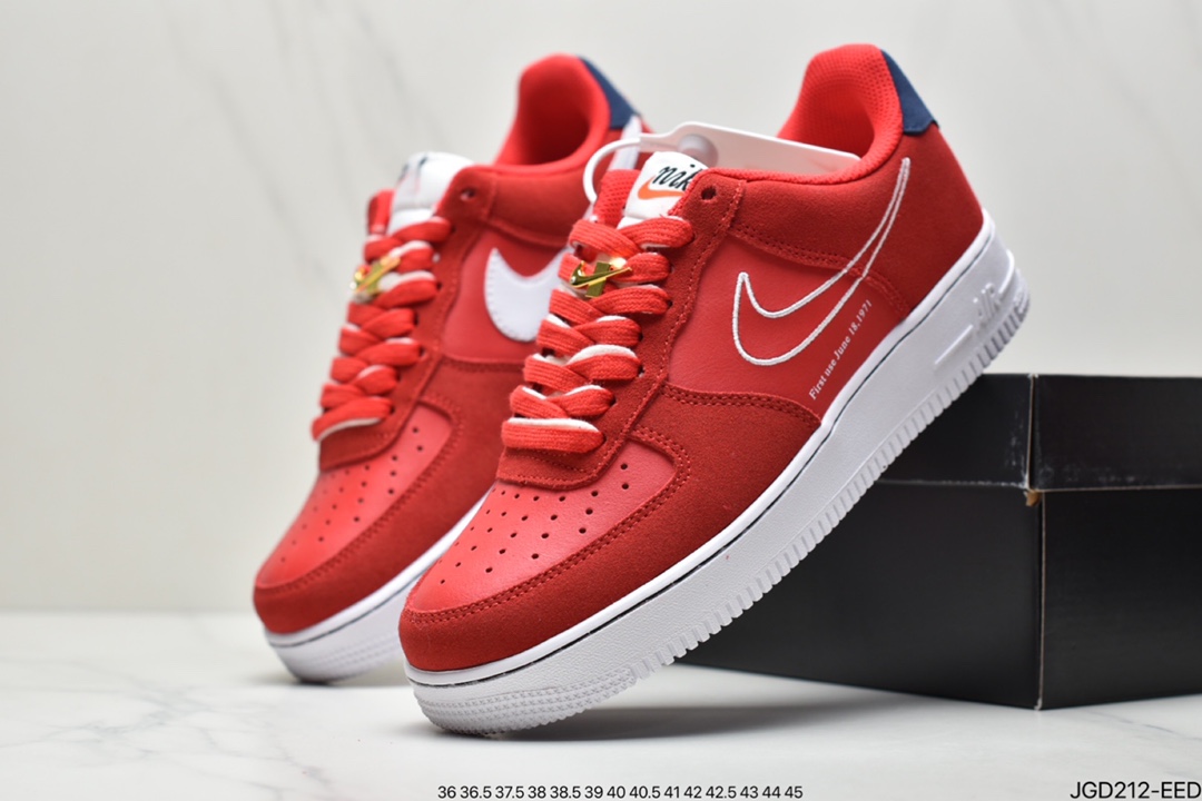 180 Nike Air Force 1 Low 麂皮灰红 DB3597-100 空军一号低帮