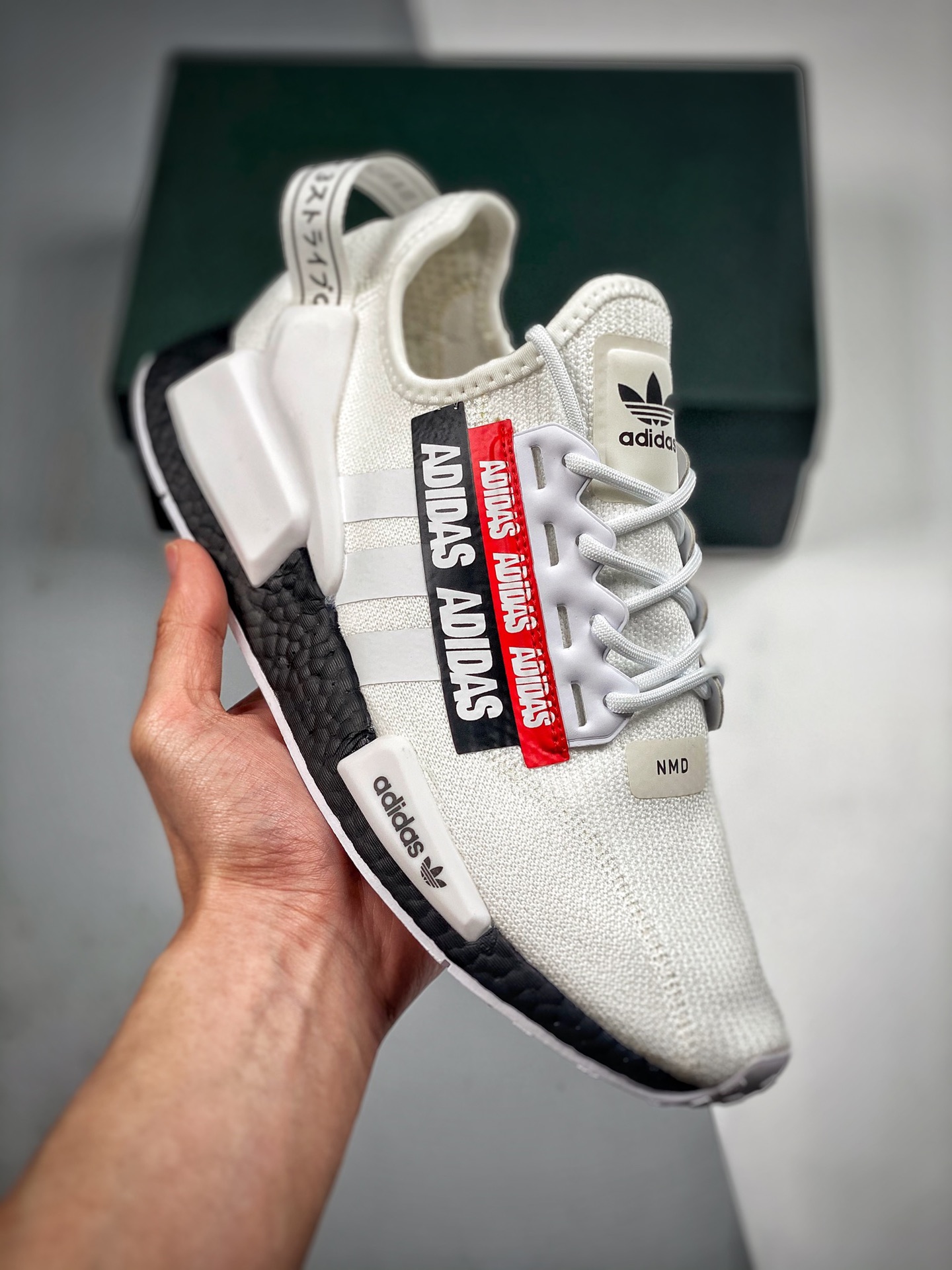Empujador 2 AD NMD _R1 V2 blanco-negro, versión Hupu, lanzado en tiendas oficiales‼️ Almacén con stock disponible todo …