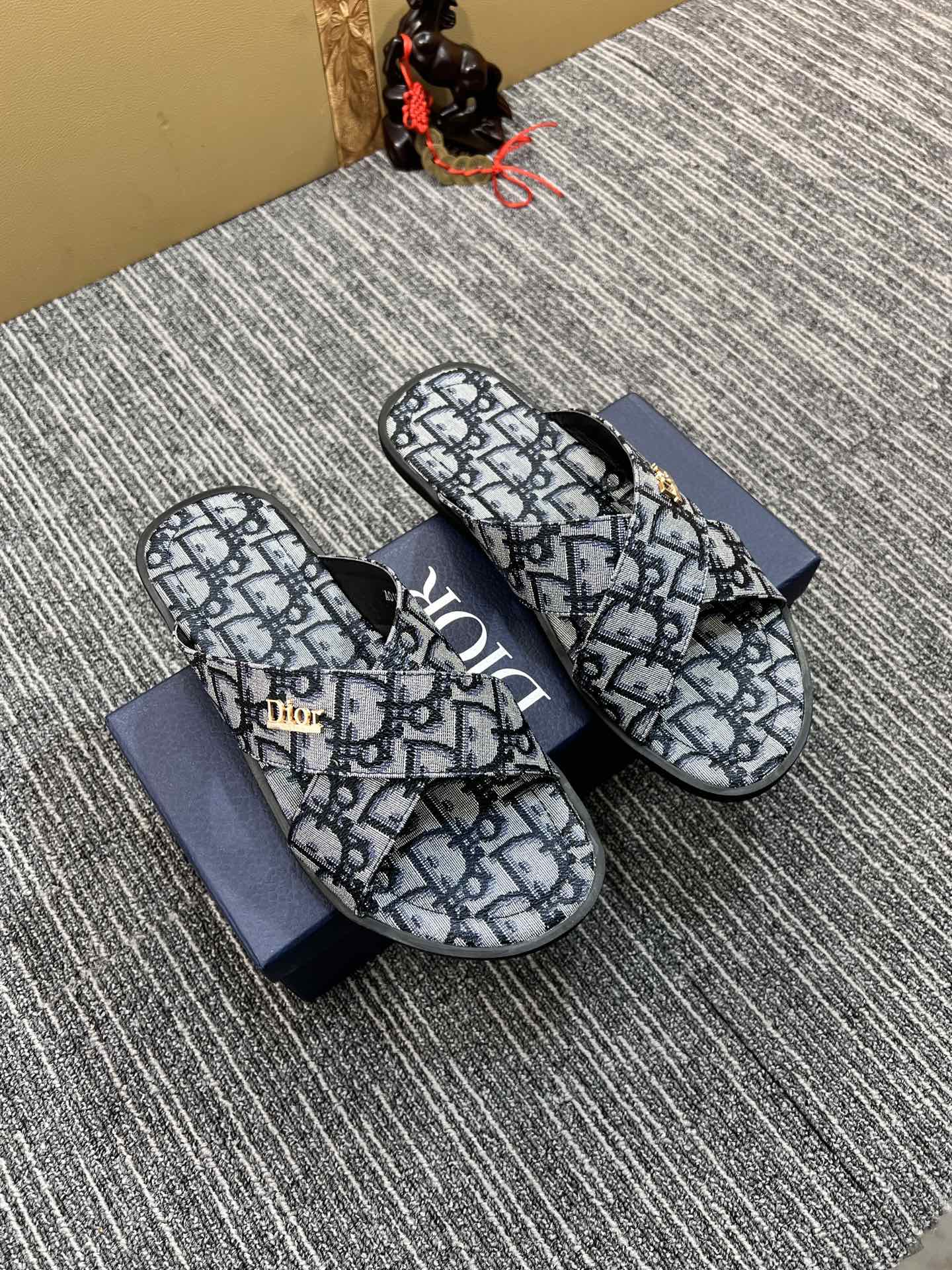 Dior Shoes Slippers Shop the Best High Authentic Quality Replica
 Men Cowhide Fabric Rubber Sheepskin