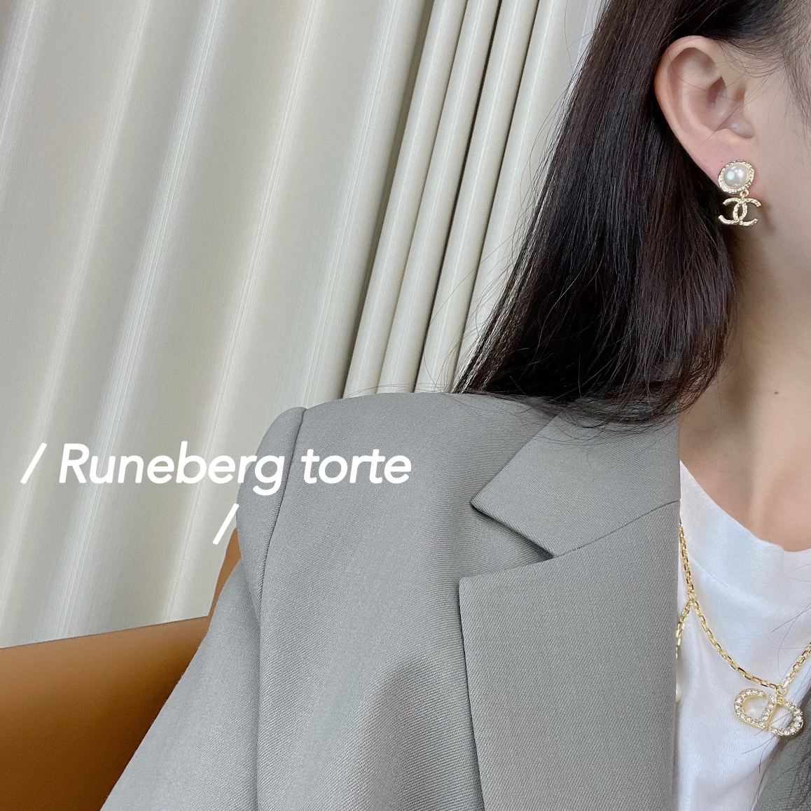 新款☑️CHANEL香奈儿双c珍珠耳钉耳环
