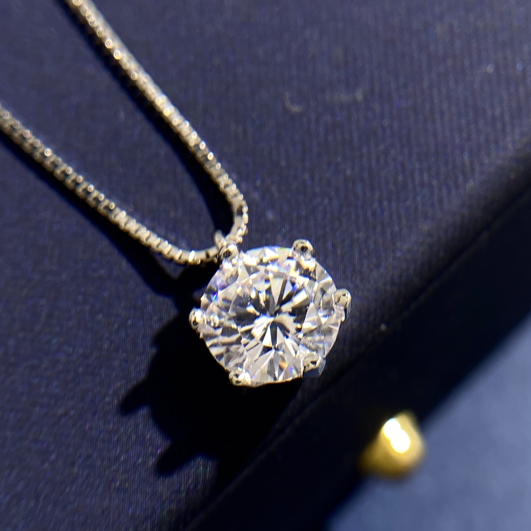 Tiffany & Co. Tiffany六爪3克拉单钻S925银可伸缩项链