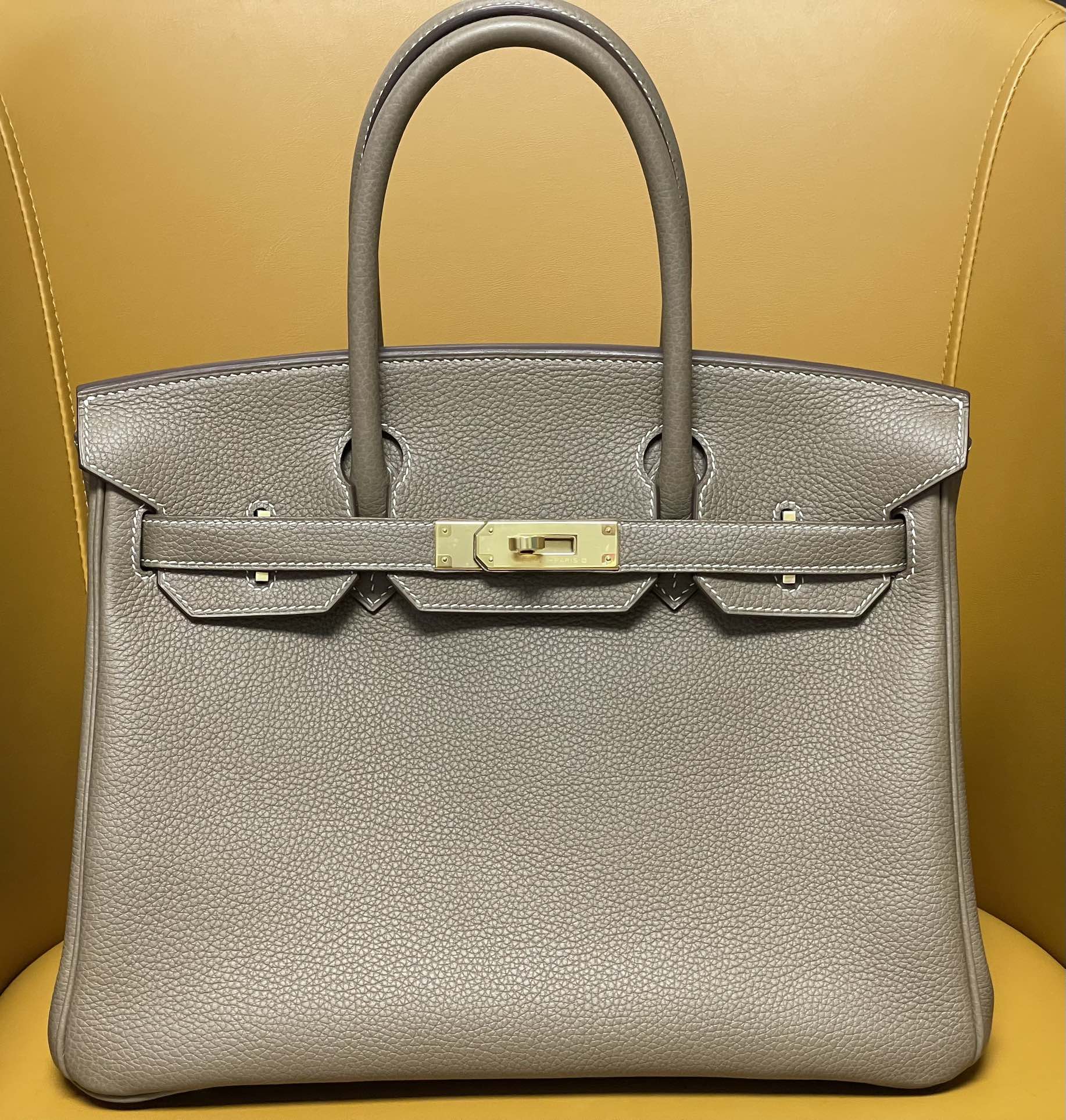 Hermes Birkin Bags Handbags Elephant Grey Gold Hardware Fashion