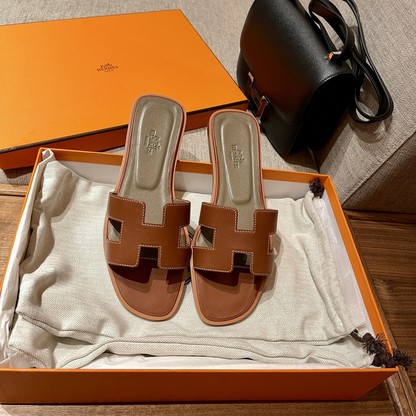 Hermes Shoes Slippers Yellow Sewing Summer Collection