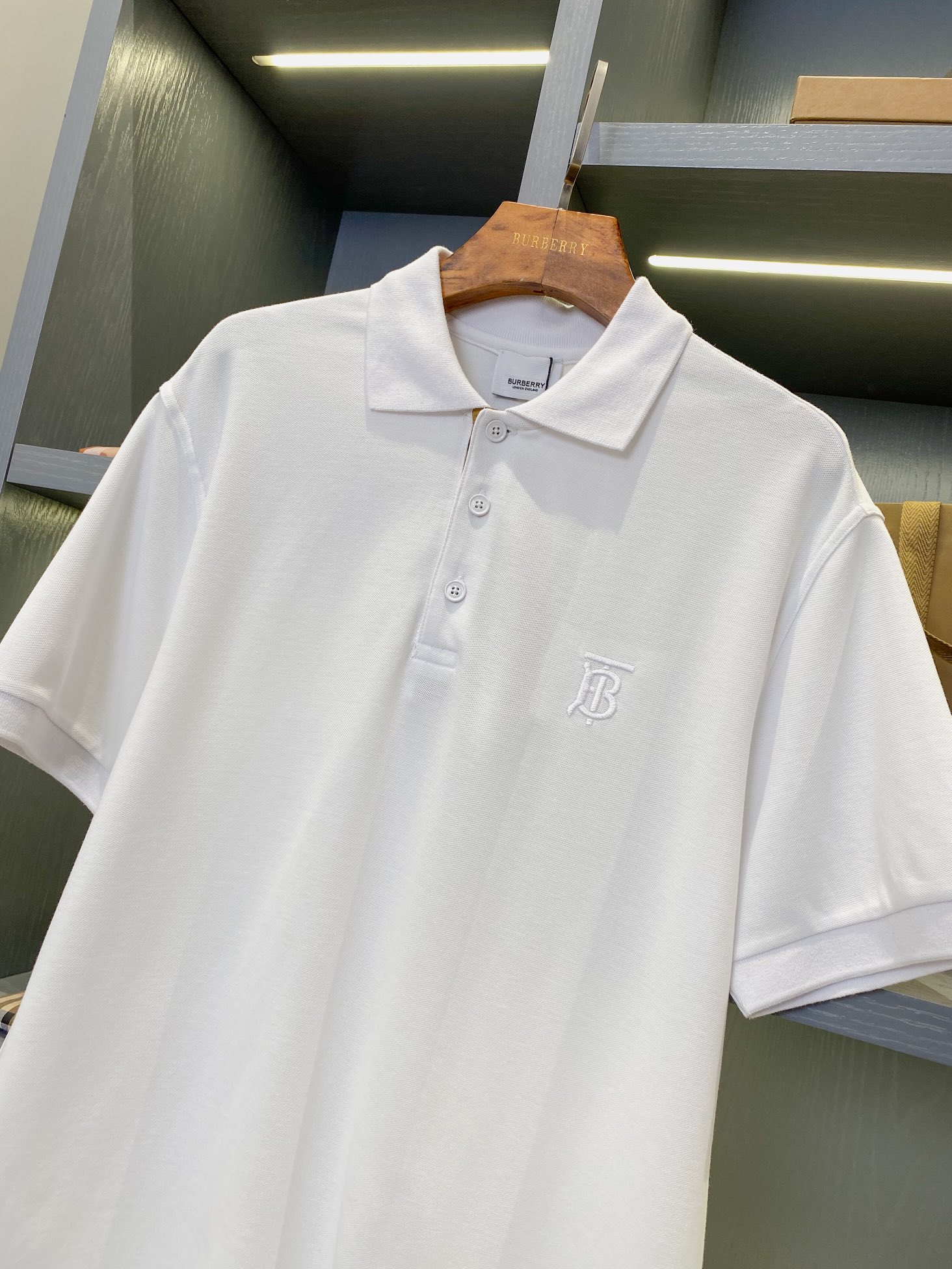 Burberry BBR 巴宝莉 Tb刺绣格纹装饰商务休闲短袖polo衫