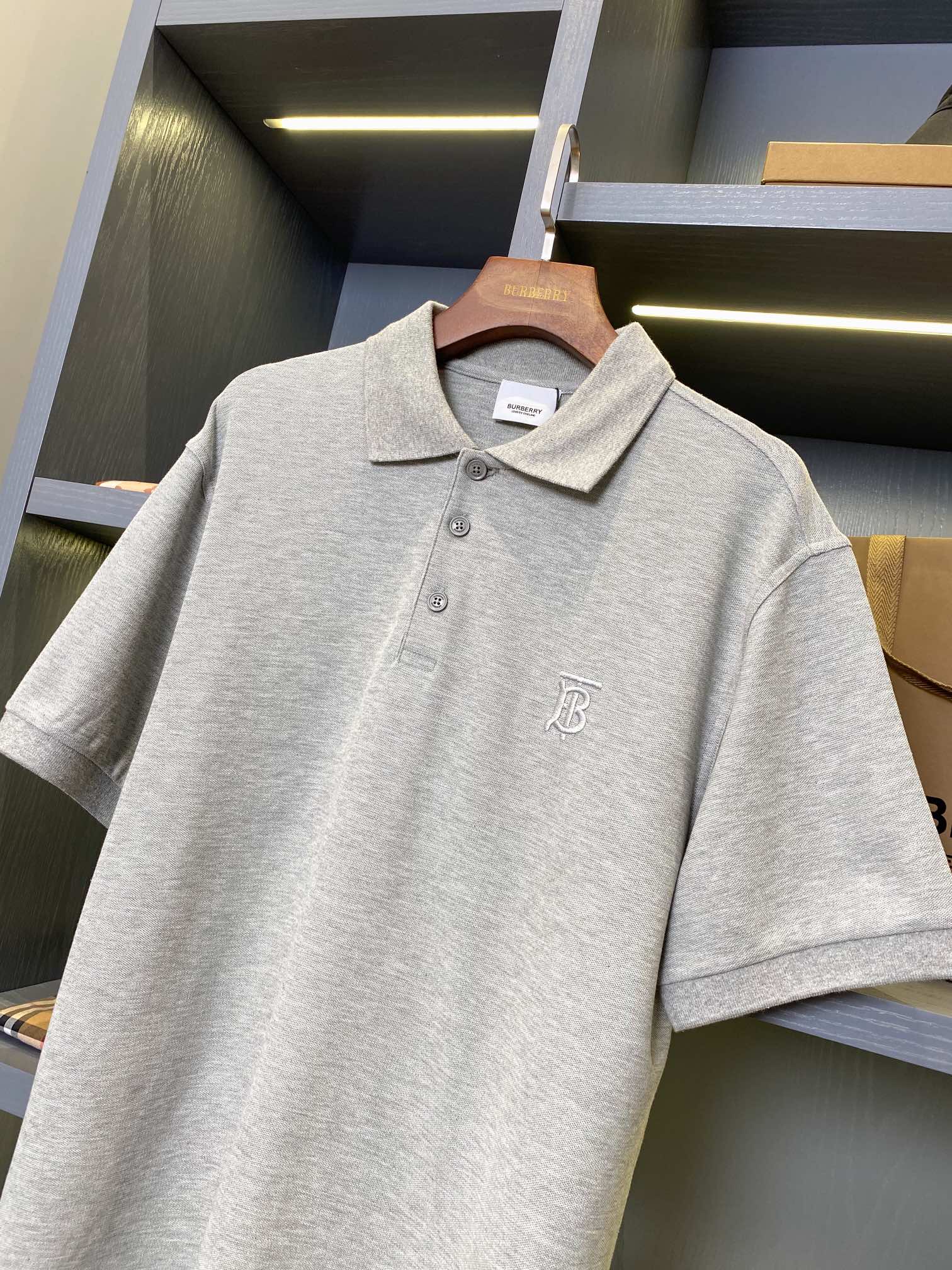 Burberry BBR 巴宝莉 Tb刺绣格纹装饰商务休闲短袖polo衫