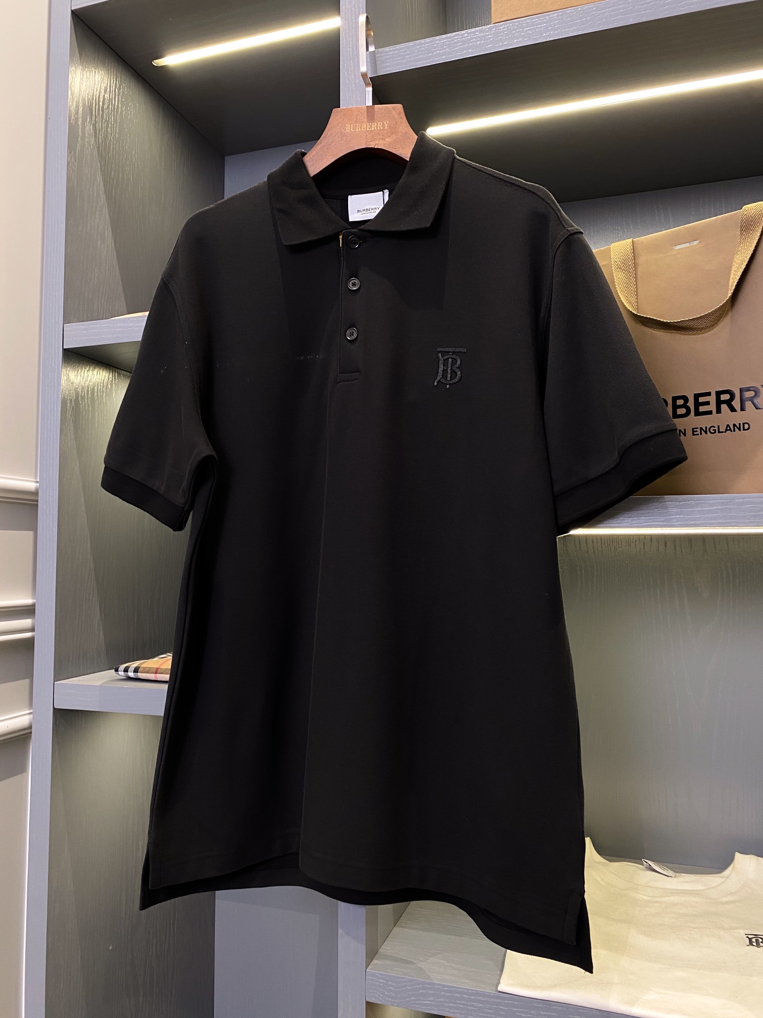 Burberry BBR 巴宝莉 Tb刺绣格纹装饰商务休闲短袖polo衫
