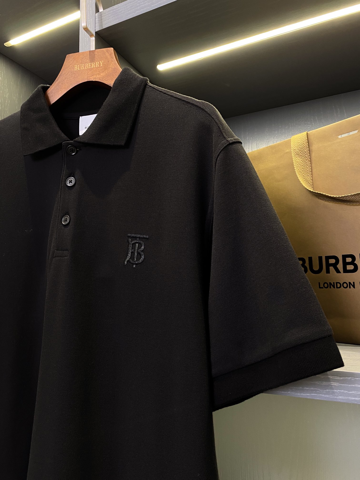 Burberry BBR 巴宝莉 Tb刺绣格纹装饰商务休闲短袖polo衫