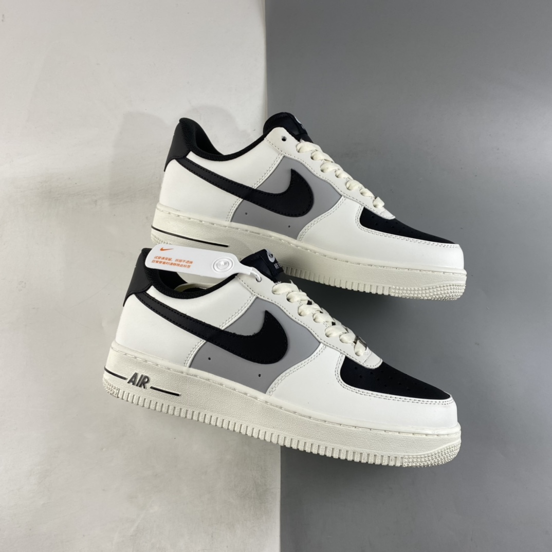 P220  Nk Air Force 1’07 米黑灰拼色 空军一号低帮运动休闲板鞋 RS2696-112