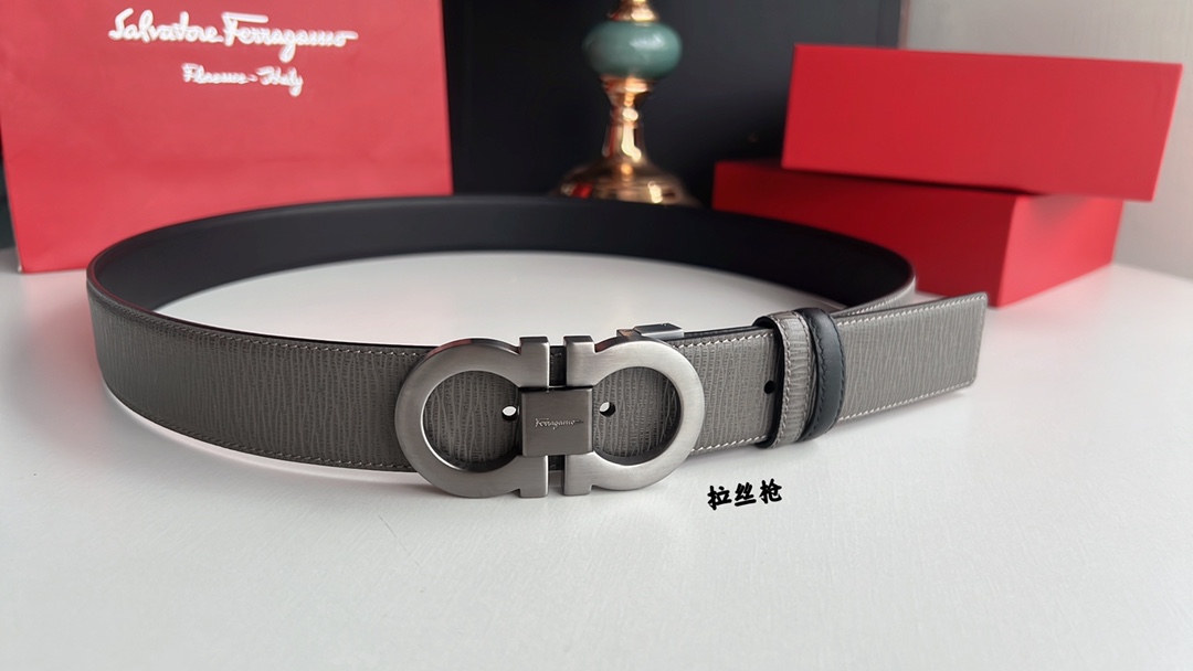 Ferragamo菲拉格慕   精致8字金属扣男士质感腰带3.5cm