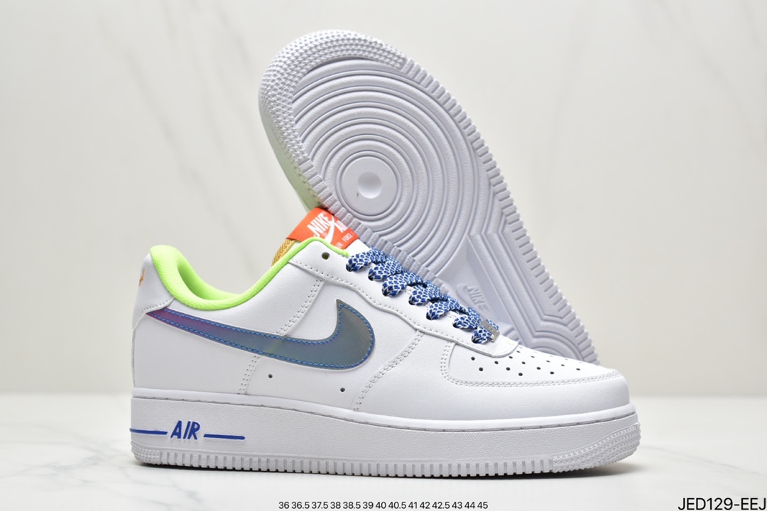 150 Nike Air Force 1 Low（GS）白绿蓝 空军一号板鞋DQ7767-100