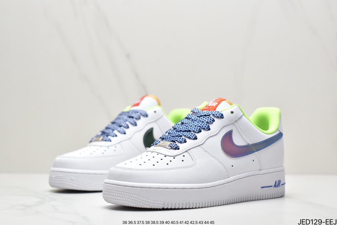 150 Nike Air Force 1 Low（GS）白绿蓝 空军一号板鞋DQ7767-100