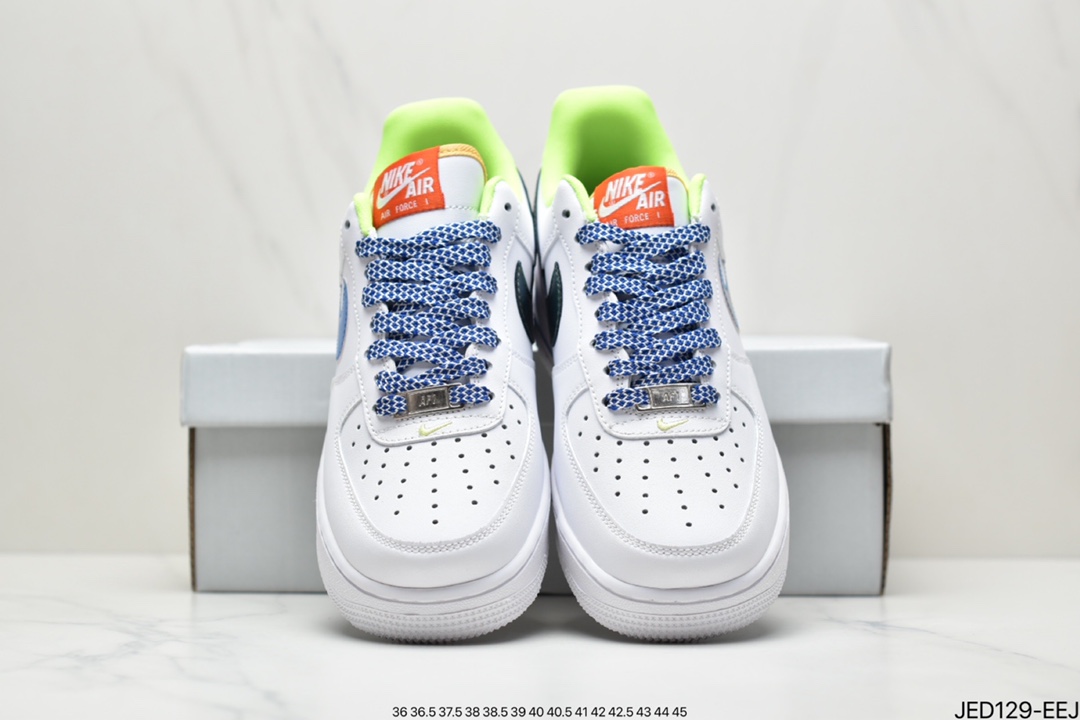 150 Nike Air Force 1 Low（GS）白绿蓝 空军一号板鞋DQ7767-100