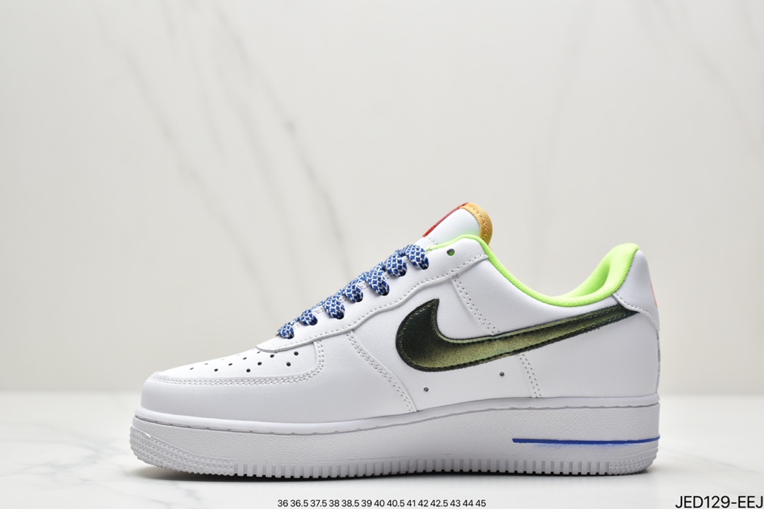 150 Nike Air Force 1 Low（GS）白绿蓝 空军一号板鞋DQ7767-100