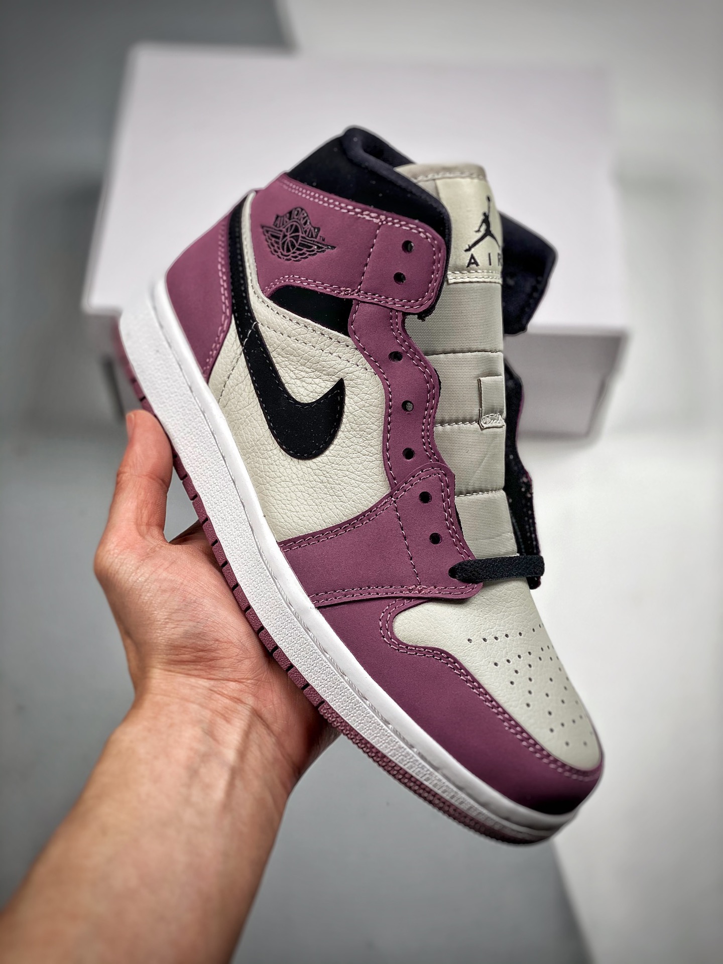 推手4 Versión verificable Air Jordan 1 Mid Rosa frambuesa La mejor versión de media caña del mercado, calidad de techo! L…