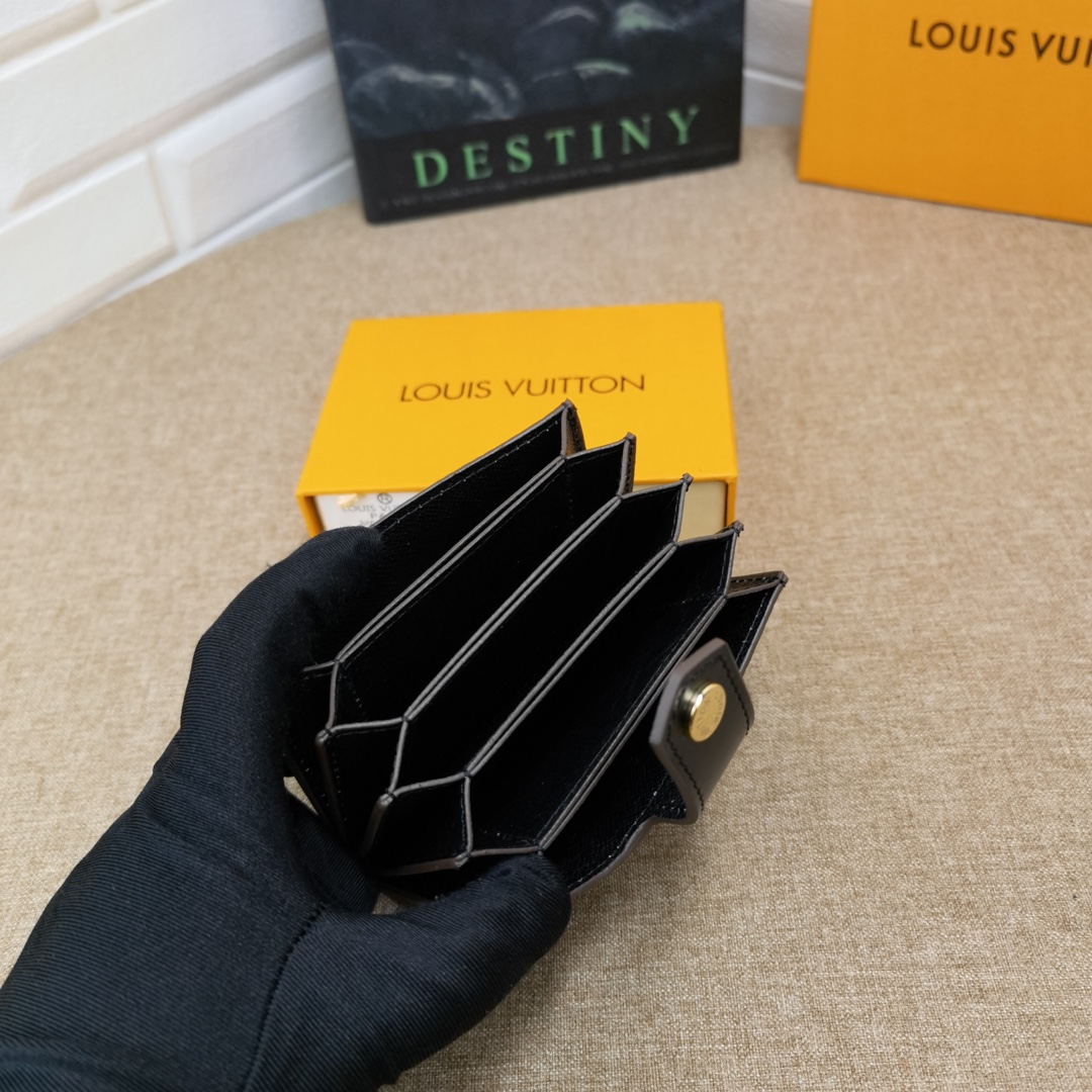 Damier card holder in hand