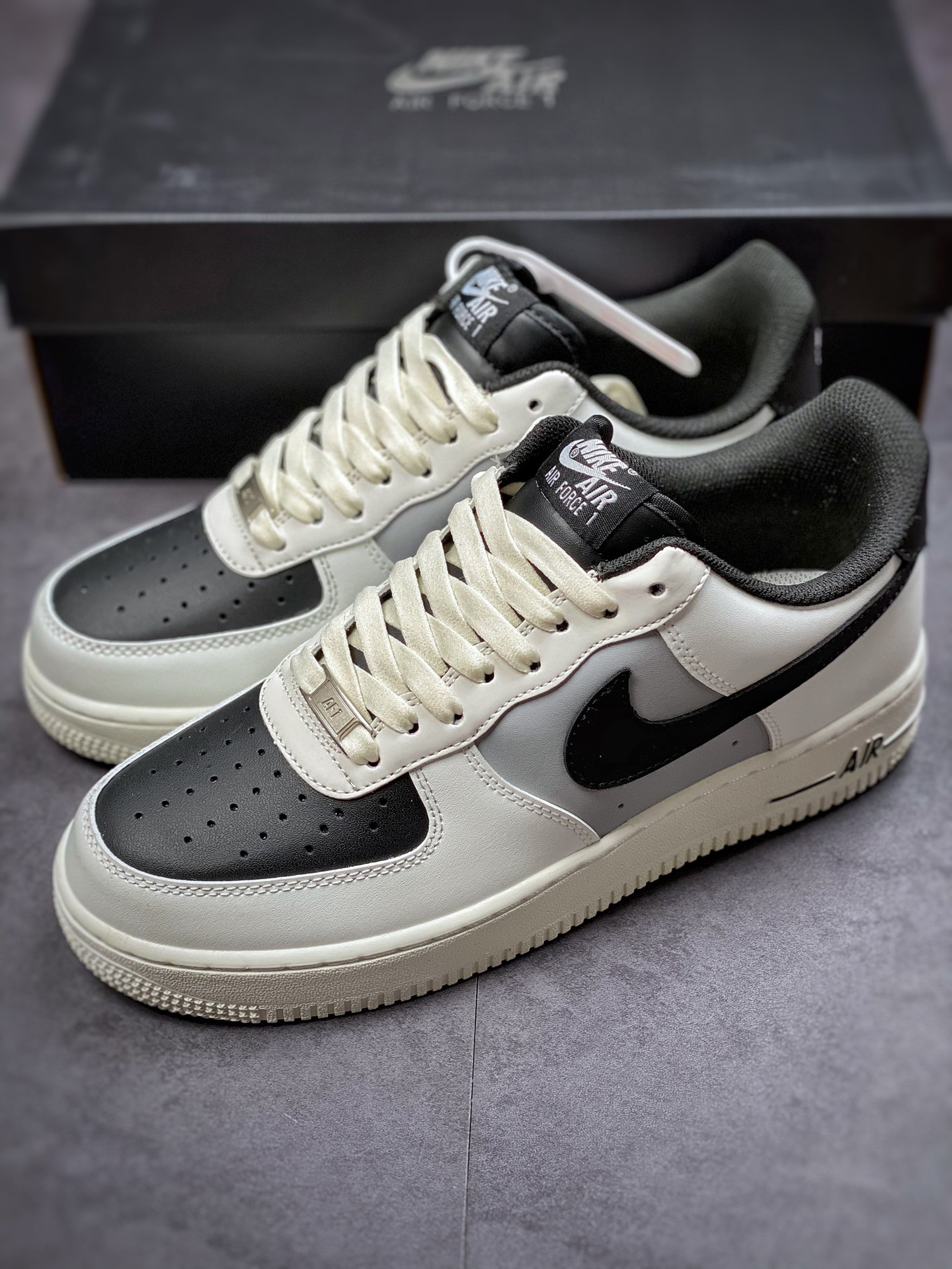 220  Nike Air Force 1 Low 07 黑白灰拼接 原楦头原纸板 打造纯正空军版型RS2696-112