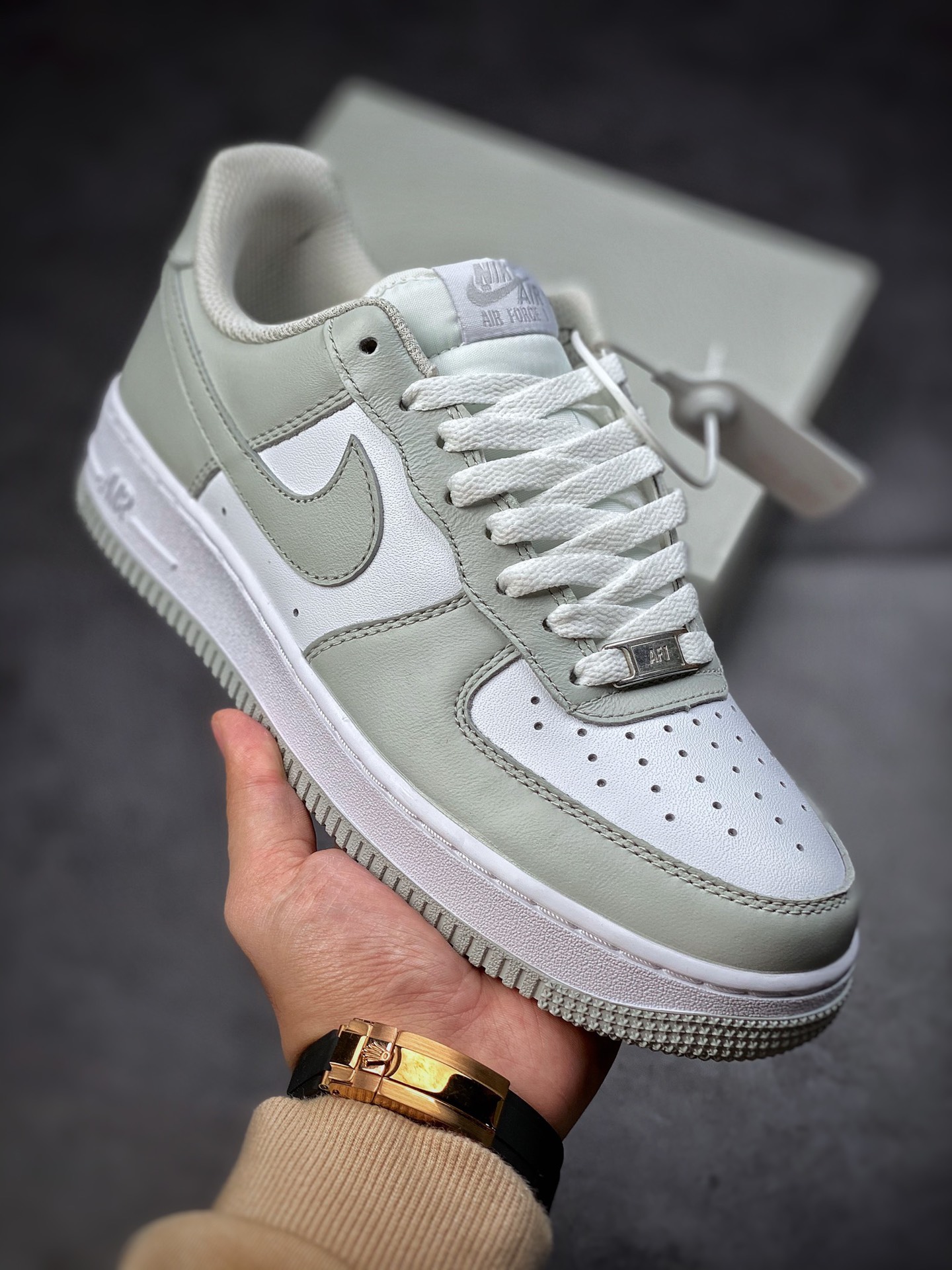 200  Nike Air Force 1 Low 07 浅白灰拼接 原楦头原纸板 AA1726-201