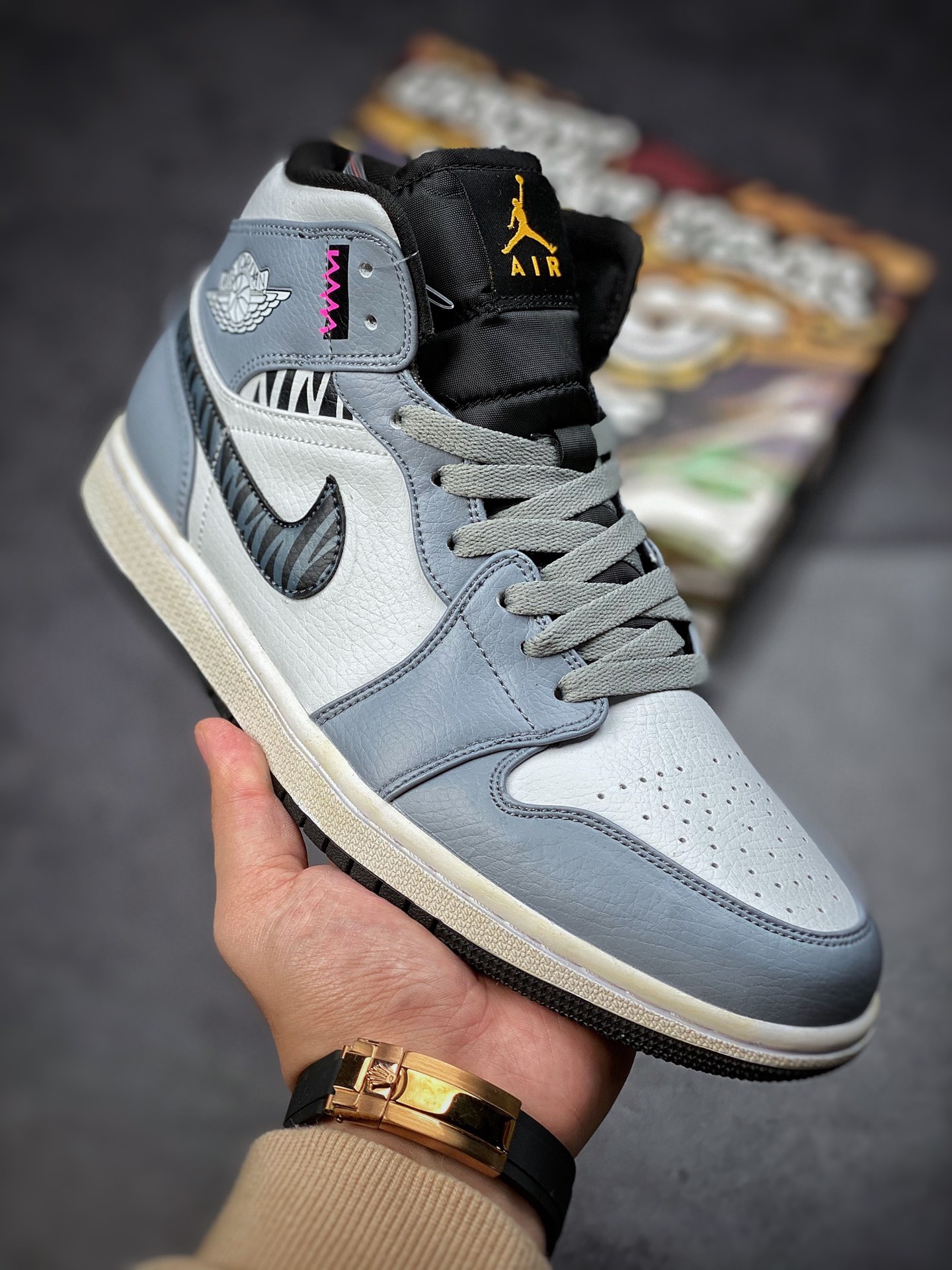 240 【定制球鞋】Air Jordan 1 Mid 虎年限定CNY国风礼盒虎纹轻奢满印 554724-170