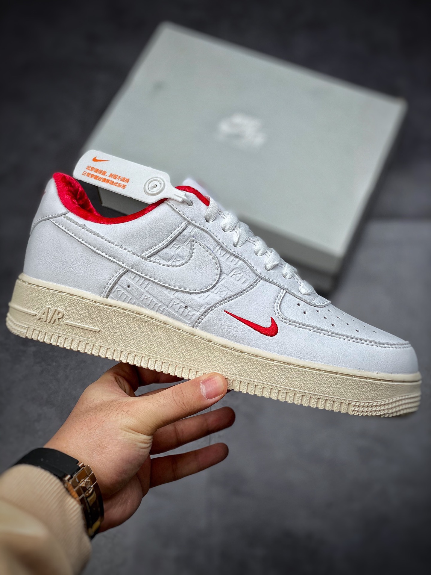 200  Nike Air Force 1 Low 07 × KITH 白红 原楦头原纸板CZ7926-100